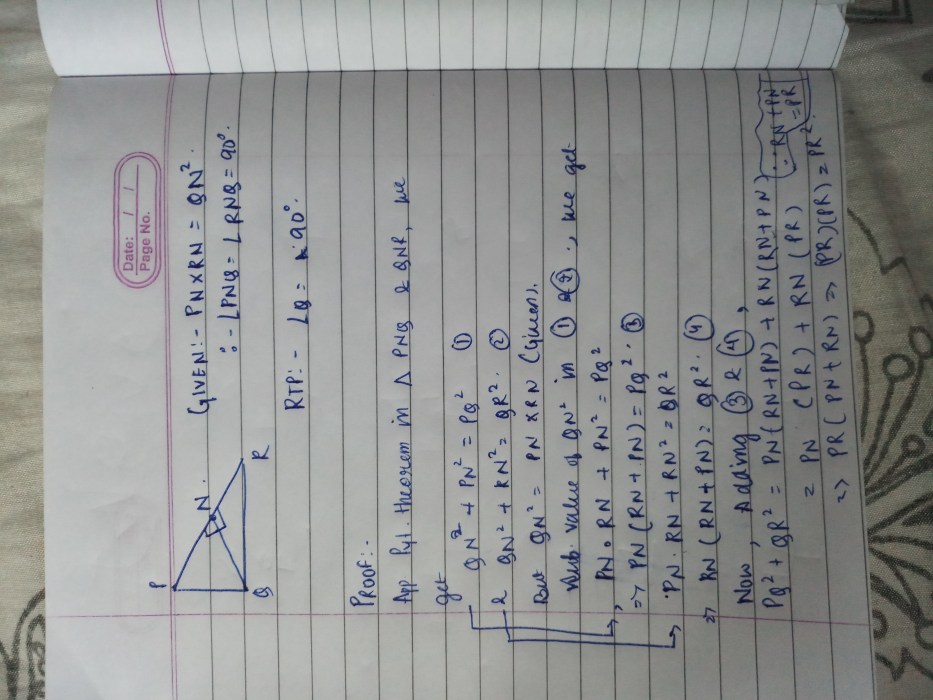 Line mn perpendicular pq bisector qn