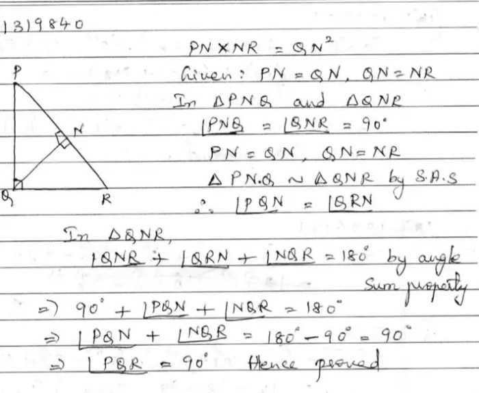 If qn bisects pqr and n is the midpoint